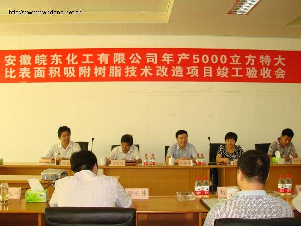 "年产5000立方WDX60特大比表面积吸附树脂技术改造项目”顺利通过省级验收