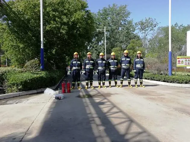 The company conducts fire fighting drills and training activities